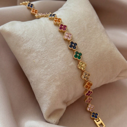 Stylish Design Gold Plated Crystal Stones Bracelet