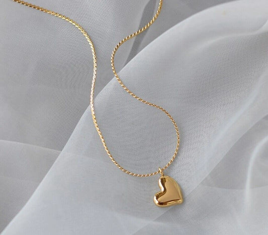 Minimal Gold Heart Necklace for Women