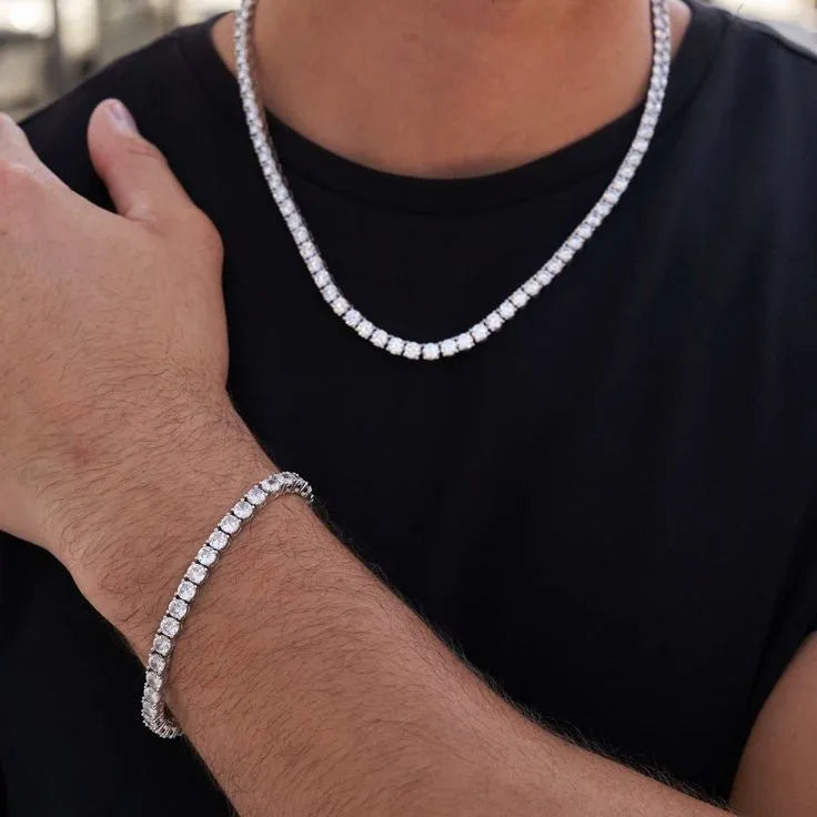 Tennis Chain + Tennis Bracelet Set