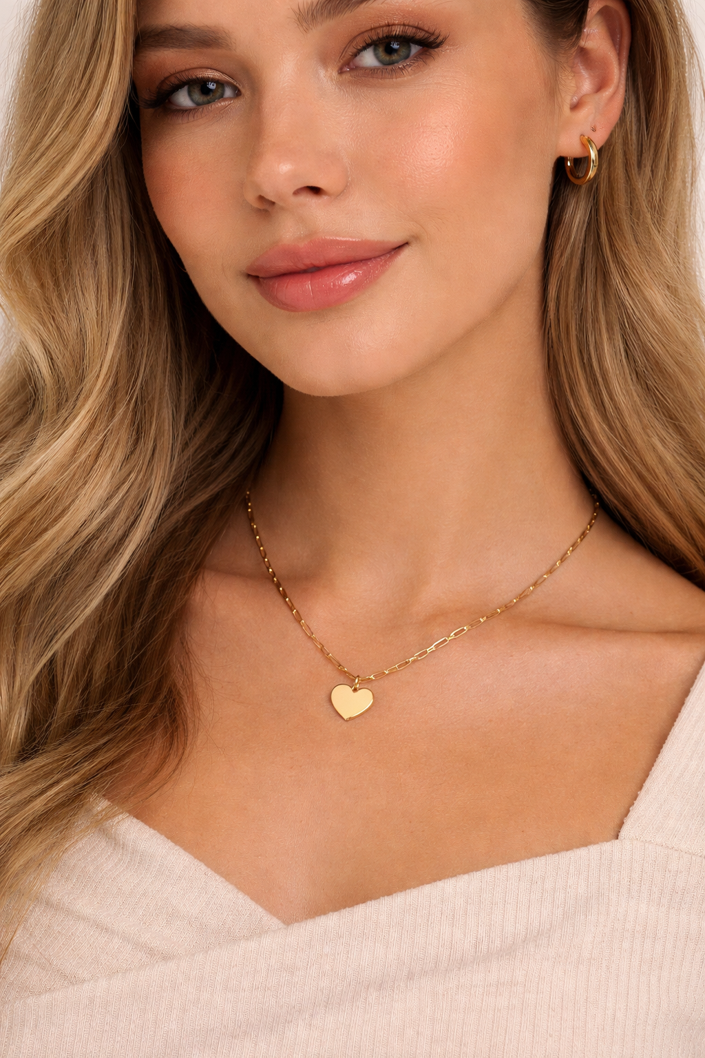 Gold Heart Pendant Necklace