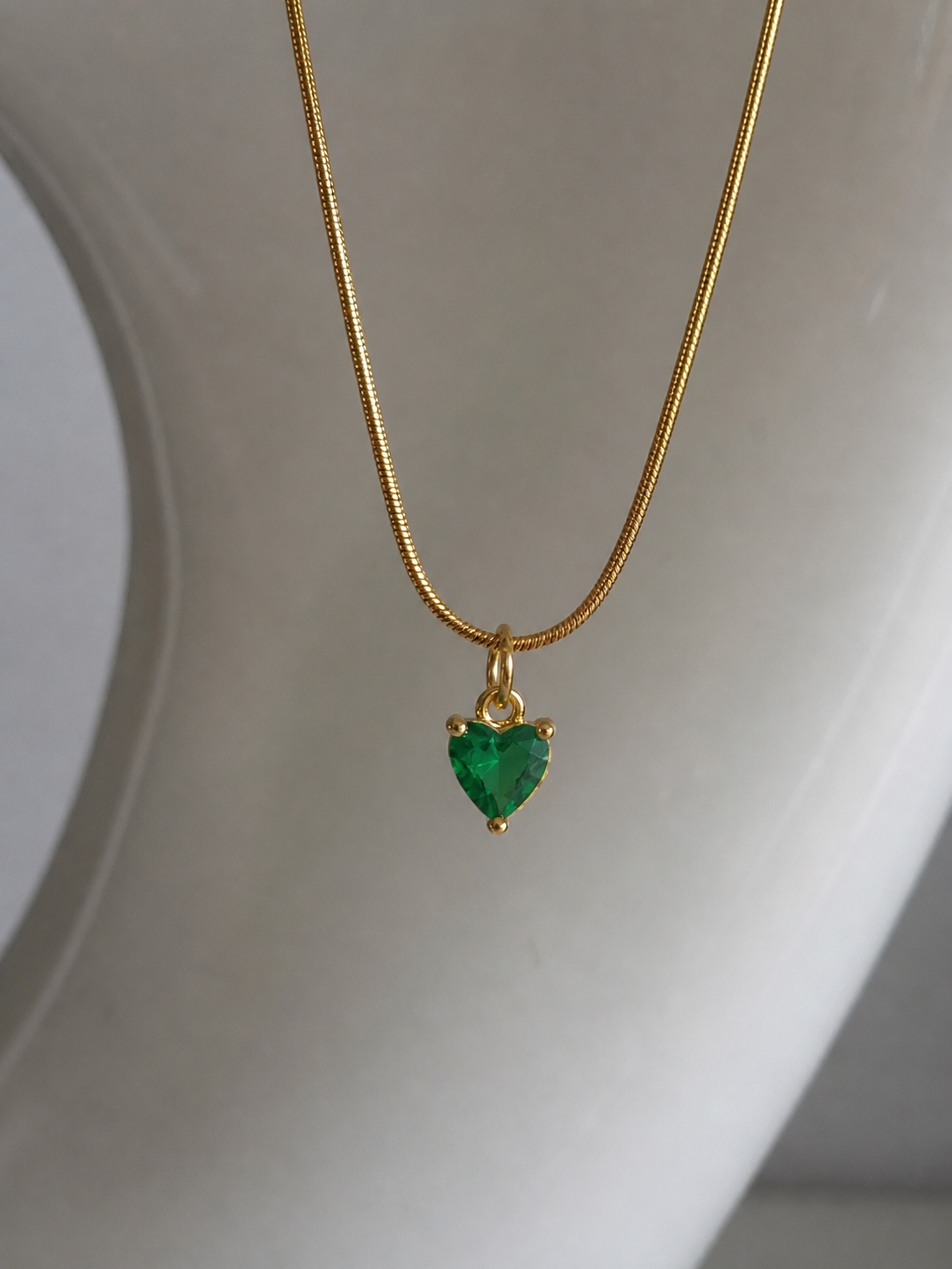 Emerald Heart Pendant Necklace