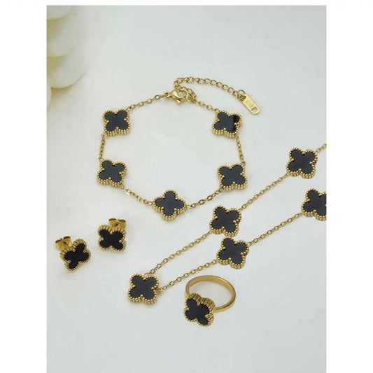 four-leaf clover jewelry set