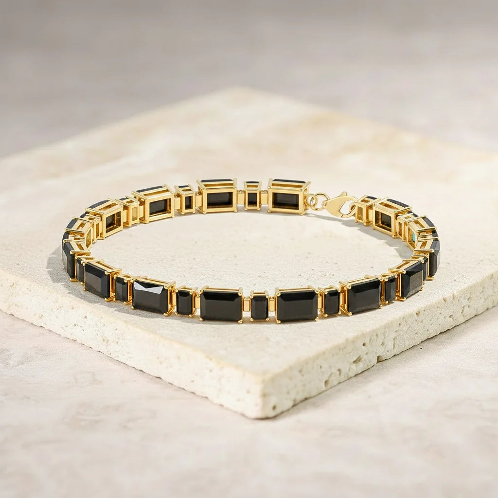 Black Onyx Octagon Tennis Bracelet