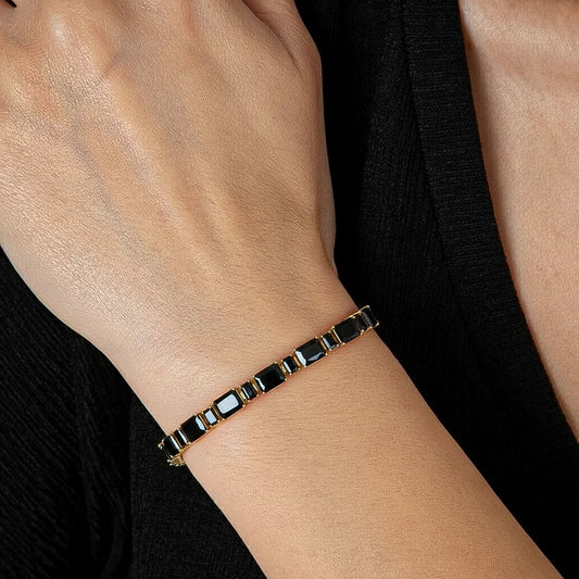 Black Onyx Octagon Tennis Bracelet