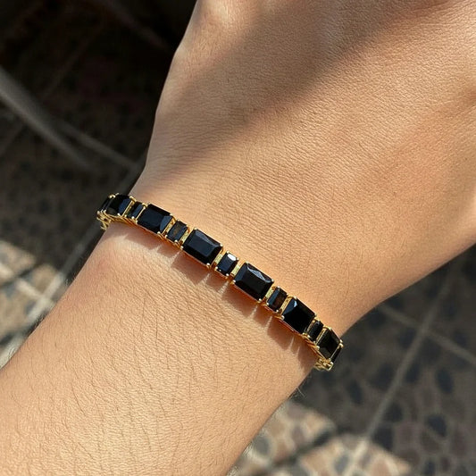 Black Onyx Octagon Tennis Bracelet