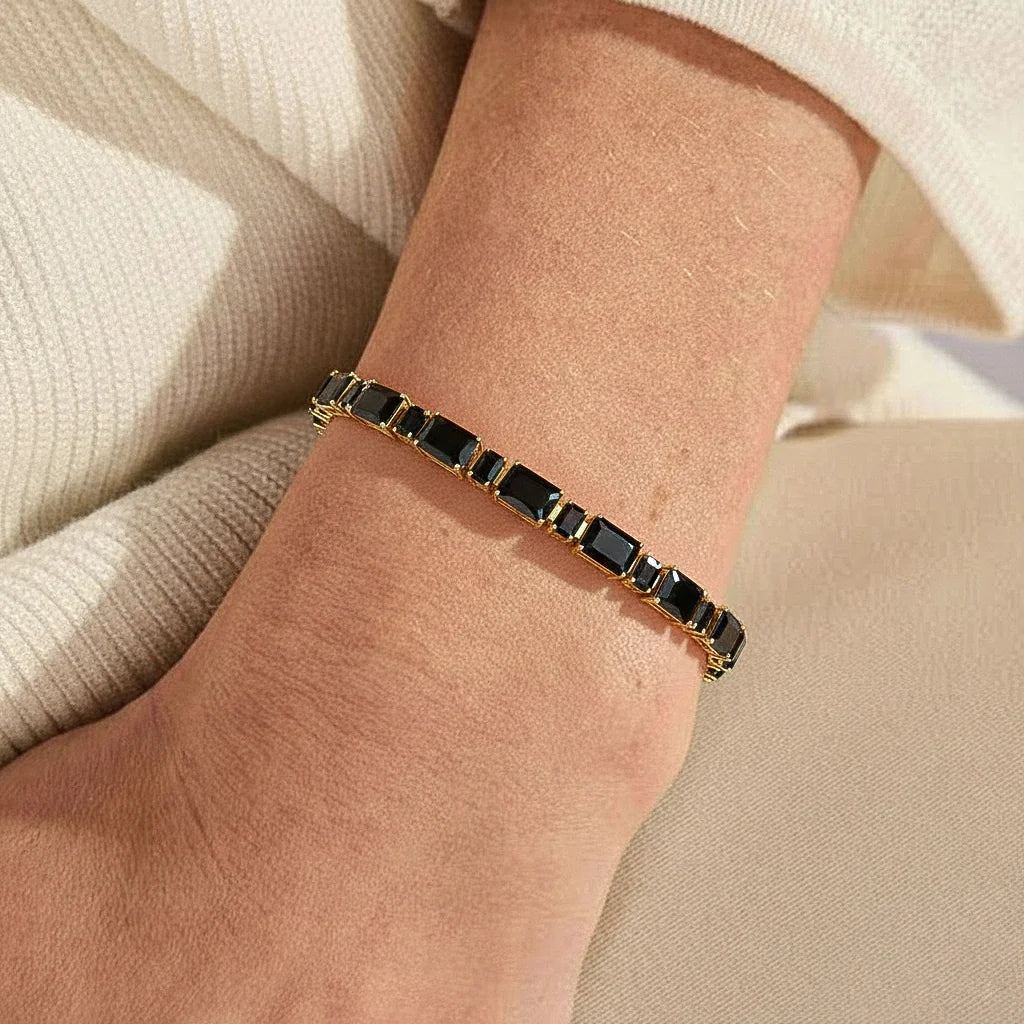 Black Onyx Octagon Tennis Bracelet