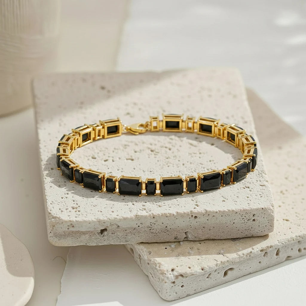 Black Onyx Octagon Tennis Bracelet