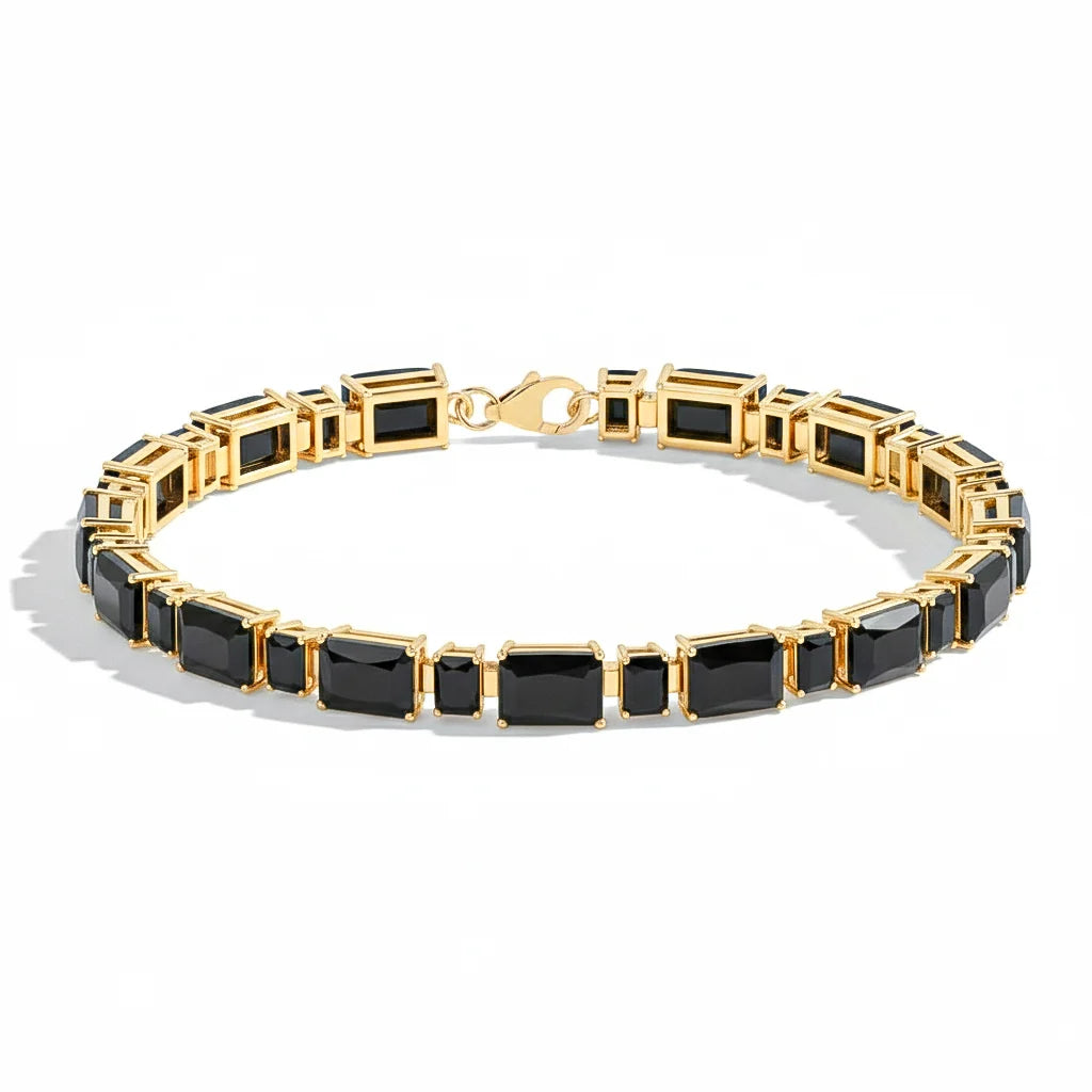 Black Onyx Octagon Tennis Bracelet