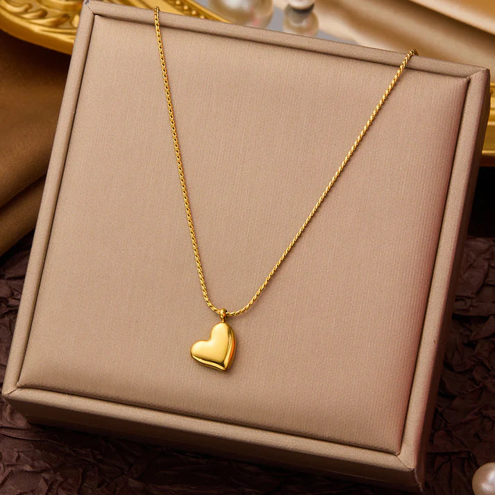 Foiled Heart Gold Chain