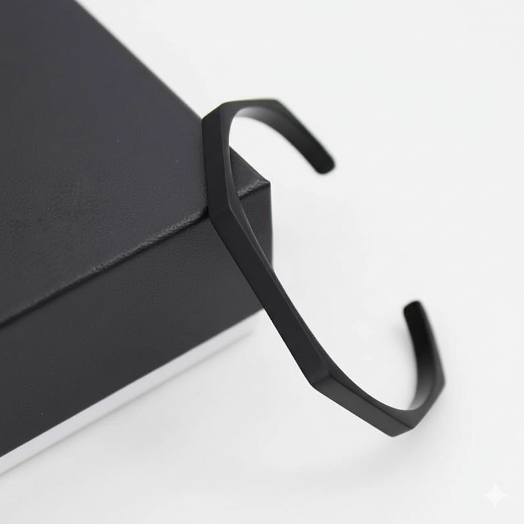 Modern Hexagon Cuff Bangle