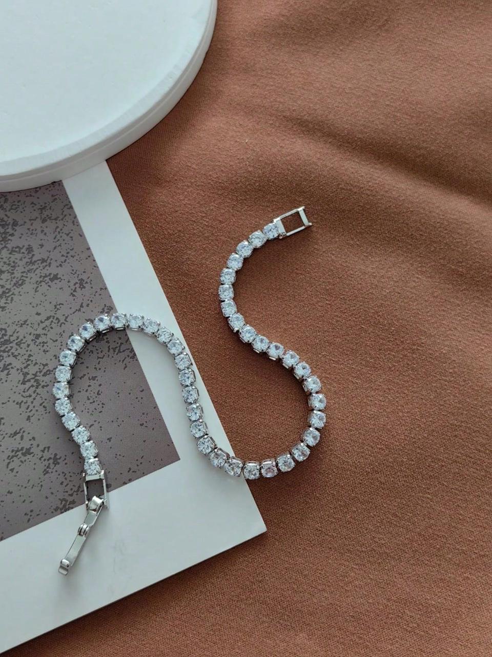 Classic Silver Tennis Bracelet Stainless Steel