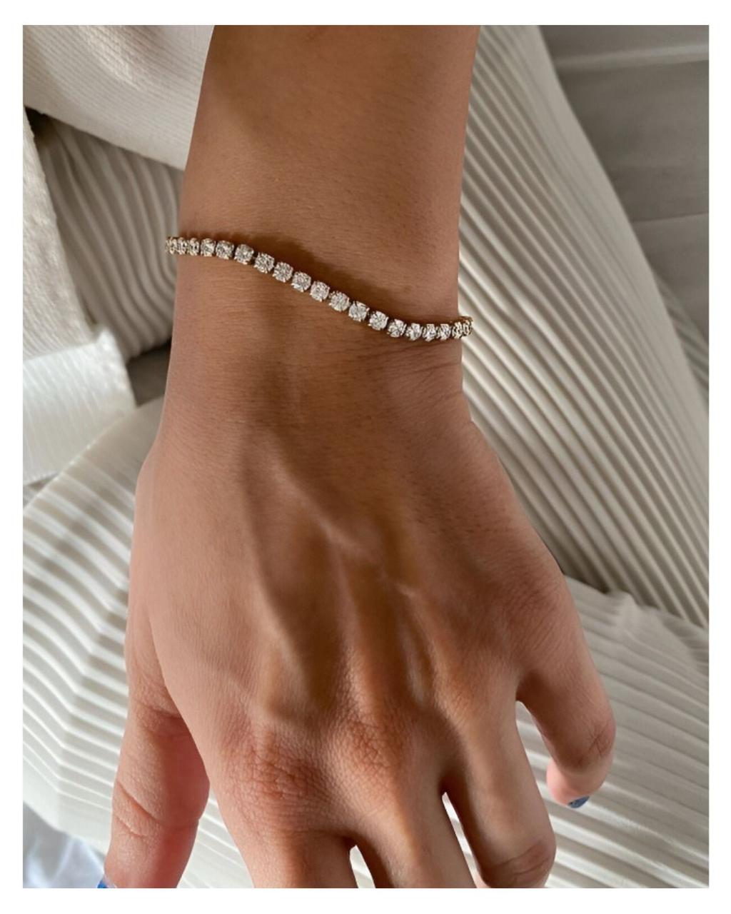 Classic Silver Tennis Bracelet Stainless Steel