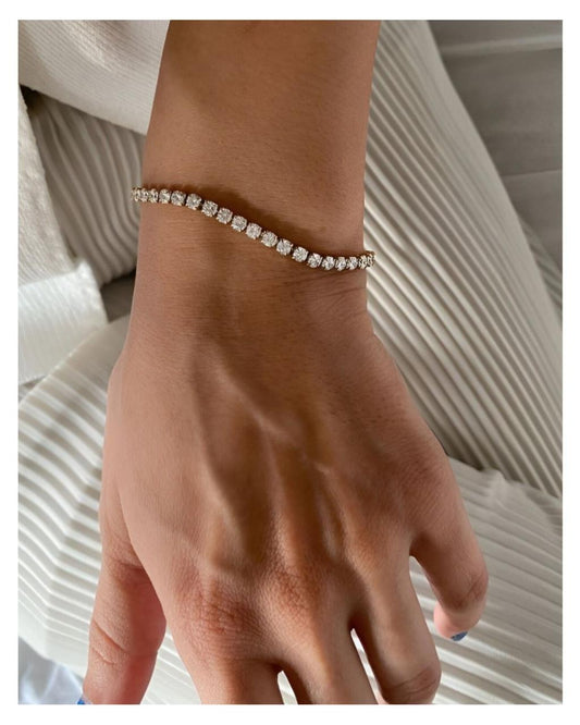 Classic Silver Tennis Bracelet Stainless Steel