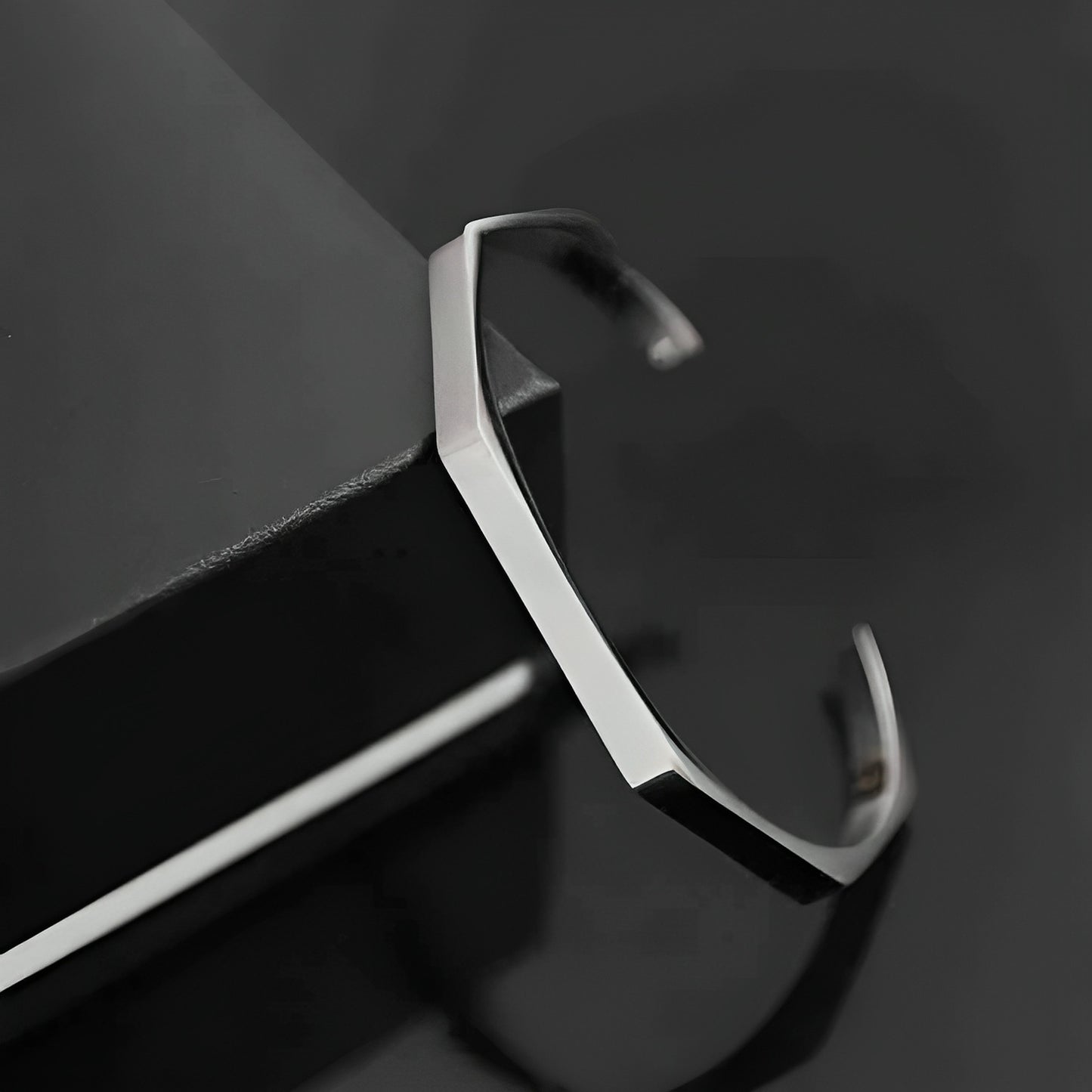 Modern Hexagon Cuff Bangle
