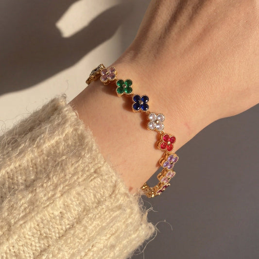 Stylish Design Gold Plated Crystal Stones Bracelet
