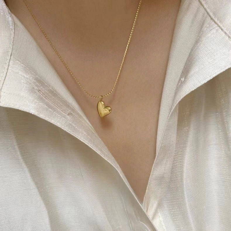 Minimal Gold Heart Necklace for Women