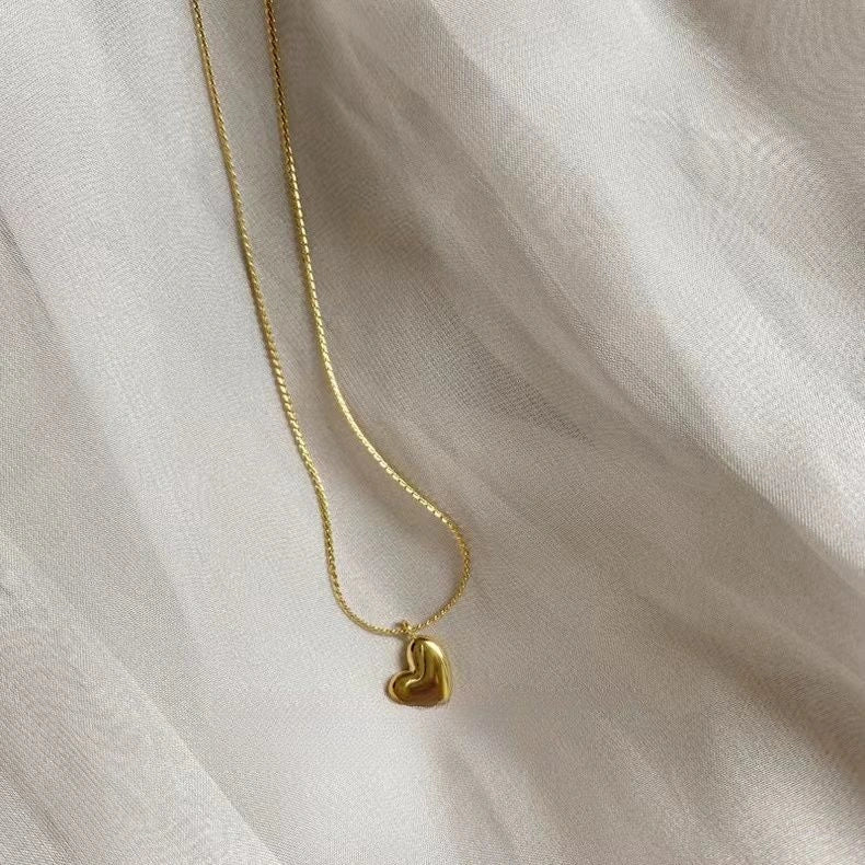 Minimal Gold Heart Necklace for Women