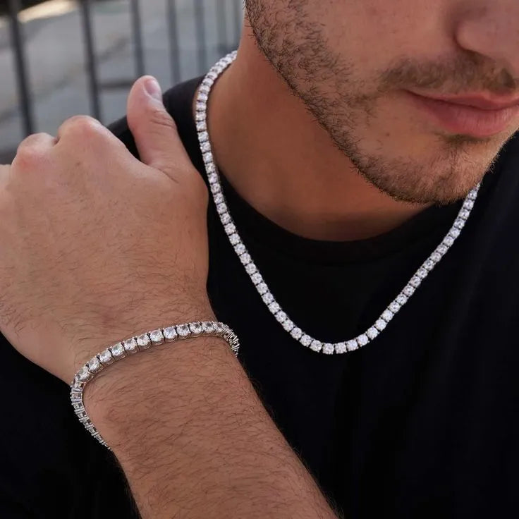 Tennis Chain + Tennis Bracelet Set