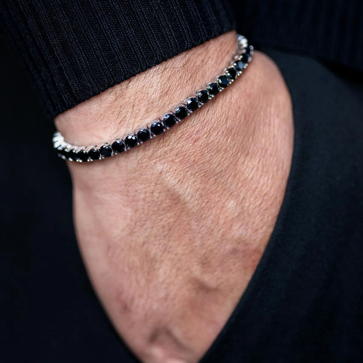 Rare Black Moissanite Tennis Bracelet
