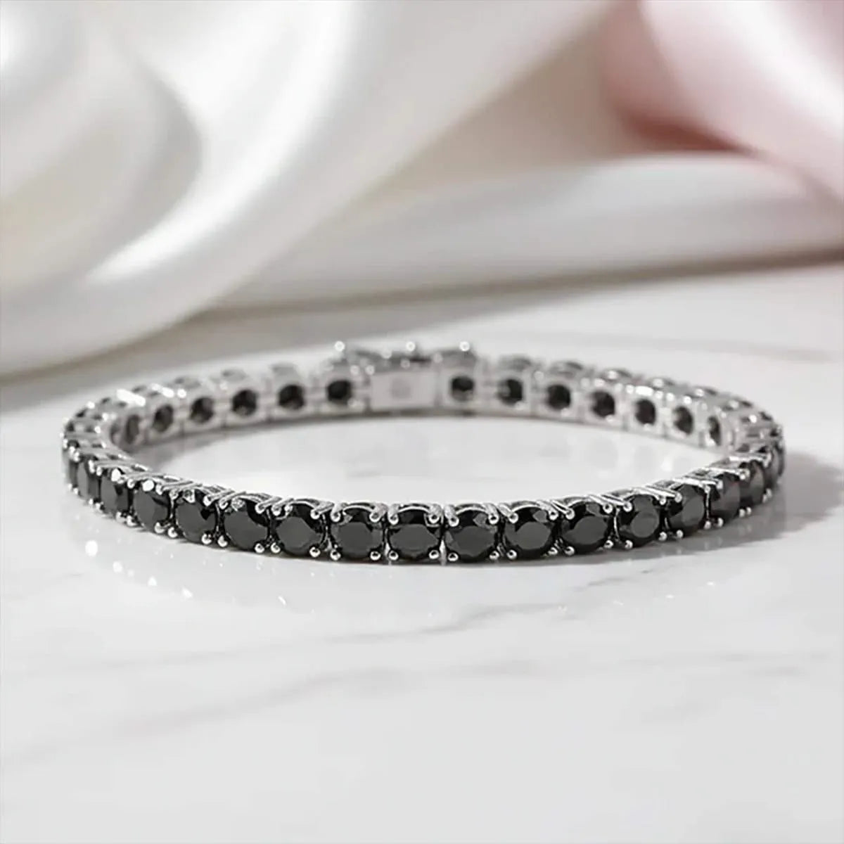 Rare Black Moissanite Tennis Bracelet