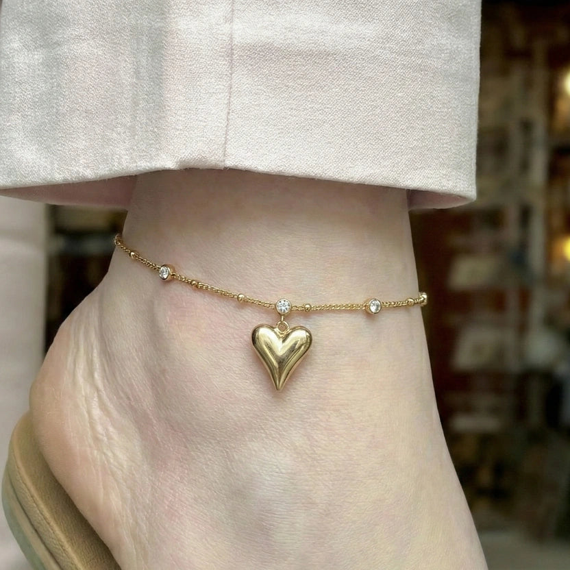 Trendy love Heart Anklet
