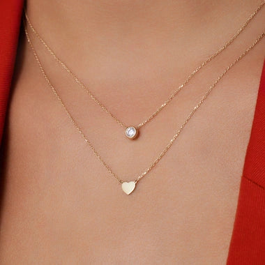 Gold Heart & Diamond Layered Set