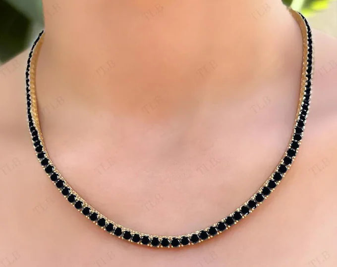 Black Moissanite Tennis Chain