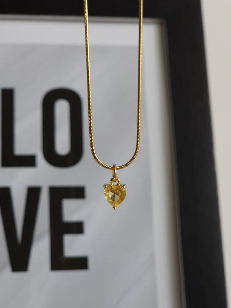 Emerald Heart Pendant Necklace