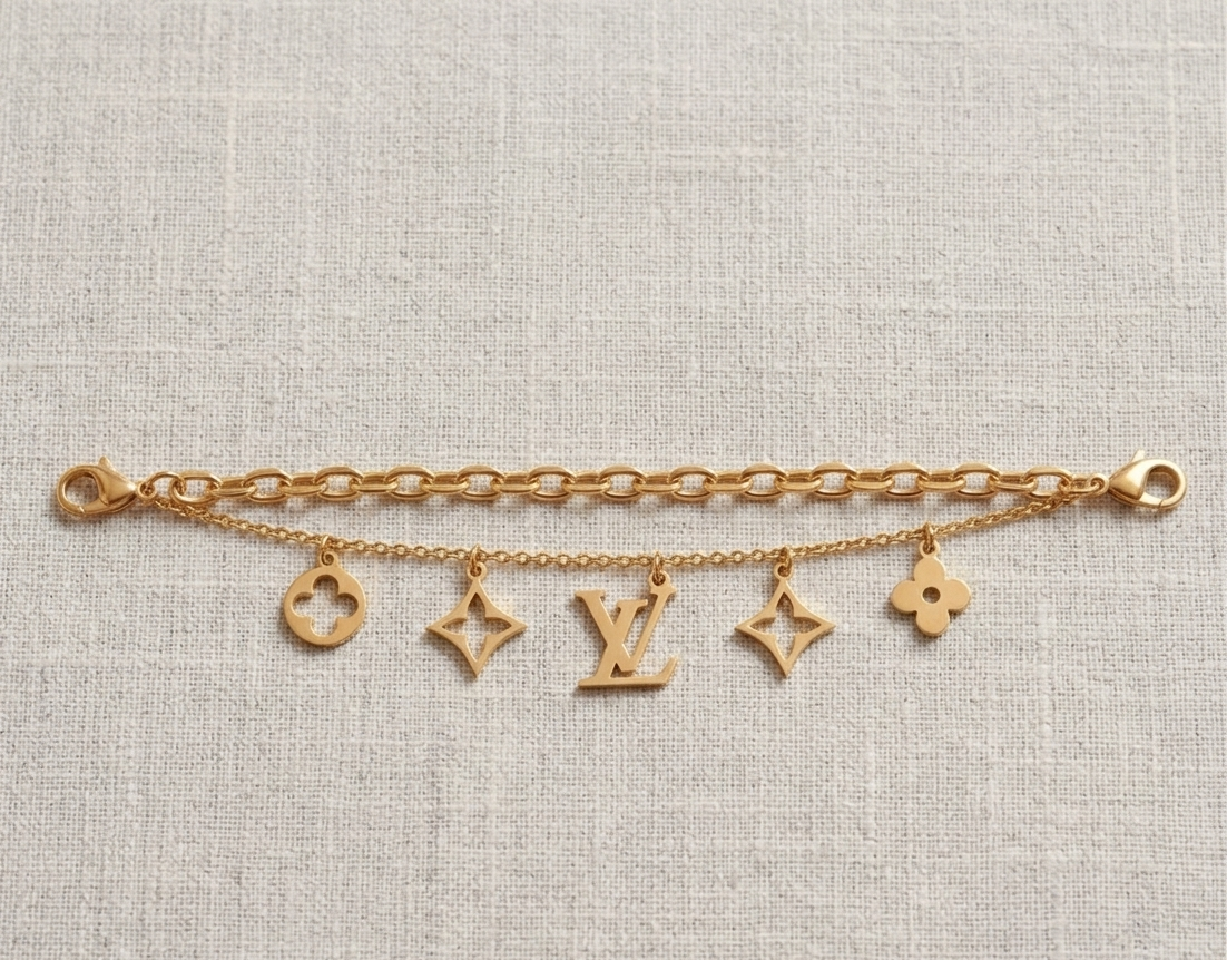Dual Chain Monogram Bracelet
