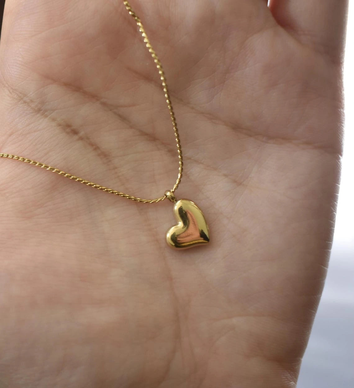 Foiled Heart Gold Chain