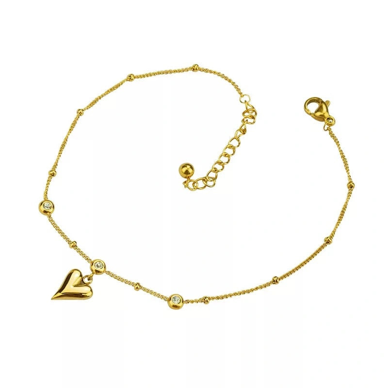 Trendy love Heart Anklet