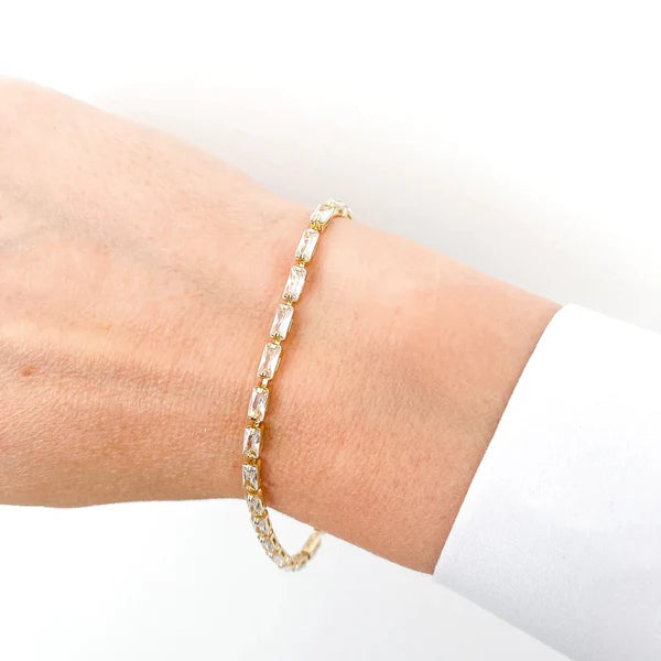 Stone-cut cubic bracelets