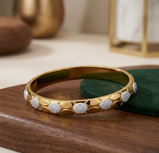 Luxury Honeycomb Crystal Bangle
