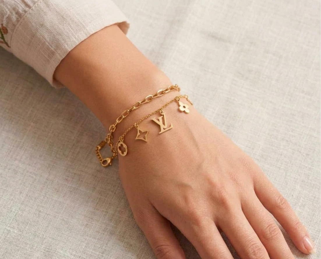 Dual Chain Monogram Bracelet