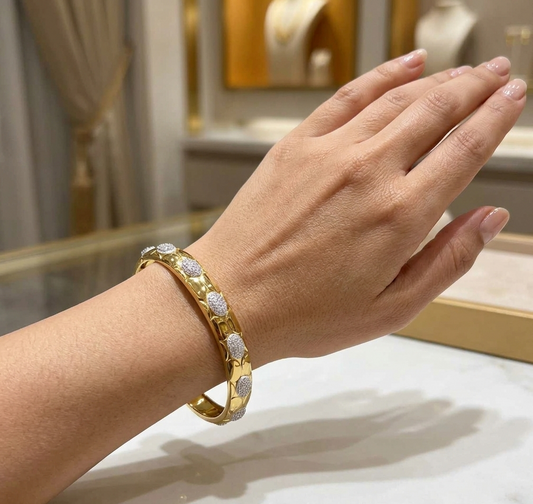 Luxury Honeycomb Crystal Bangle