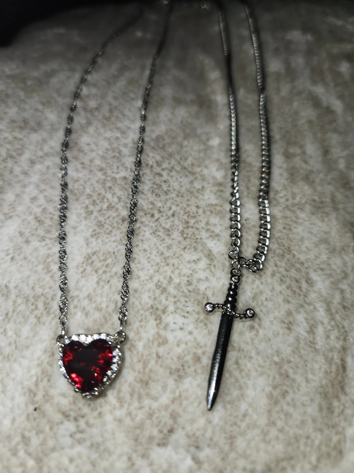 Heart & Sword Pendant Necklace
