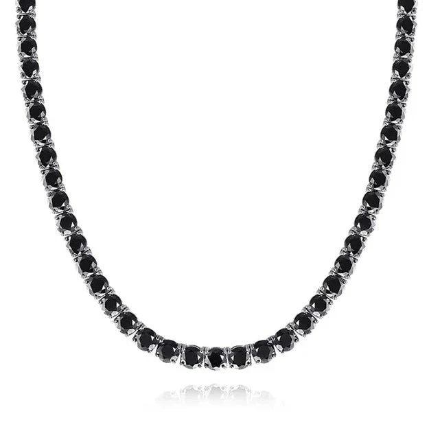Black Moissanite Tennis Chain