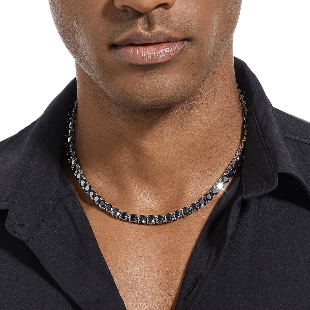 Black Moissanite Tennis Chain