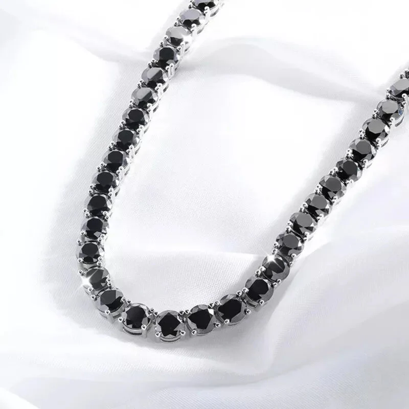 Black Moissanite Tennis Chain