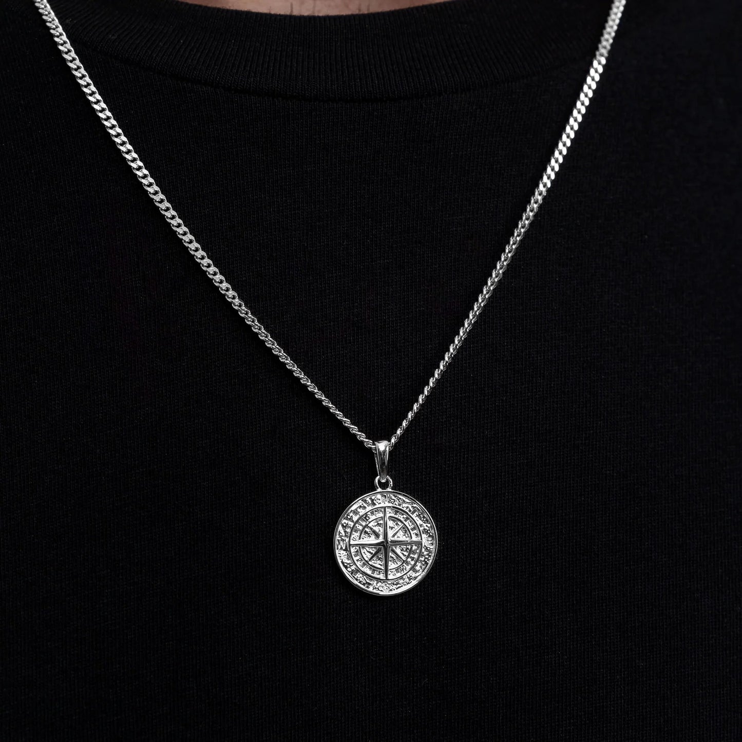 Men Compass Pendant Engraving