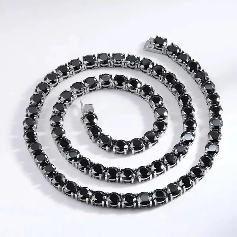 Black Moissanite Tennis Chain