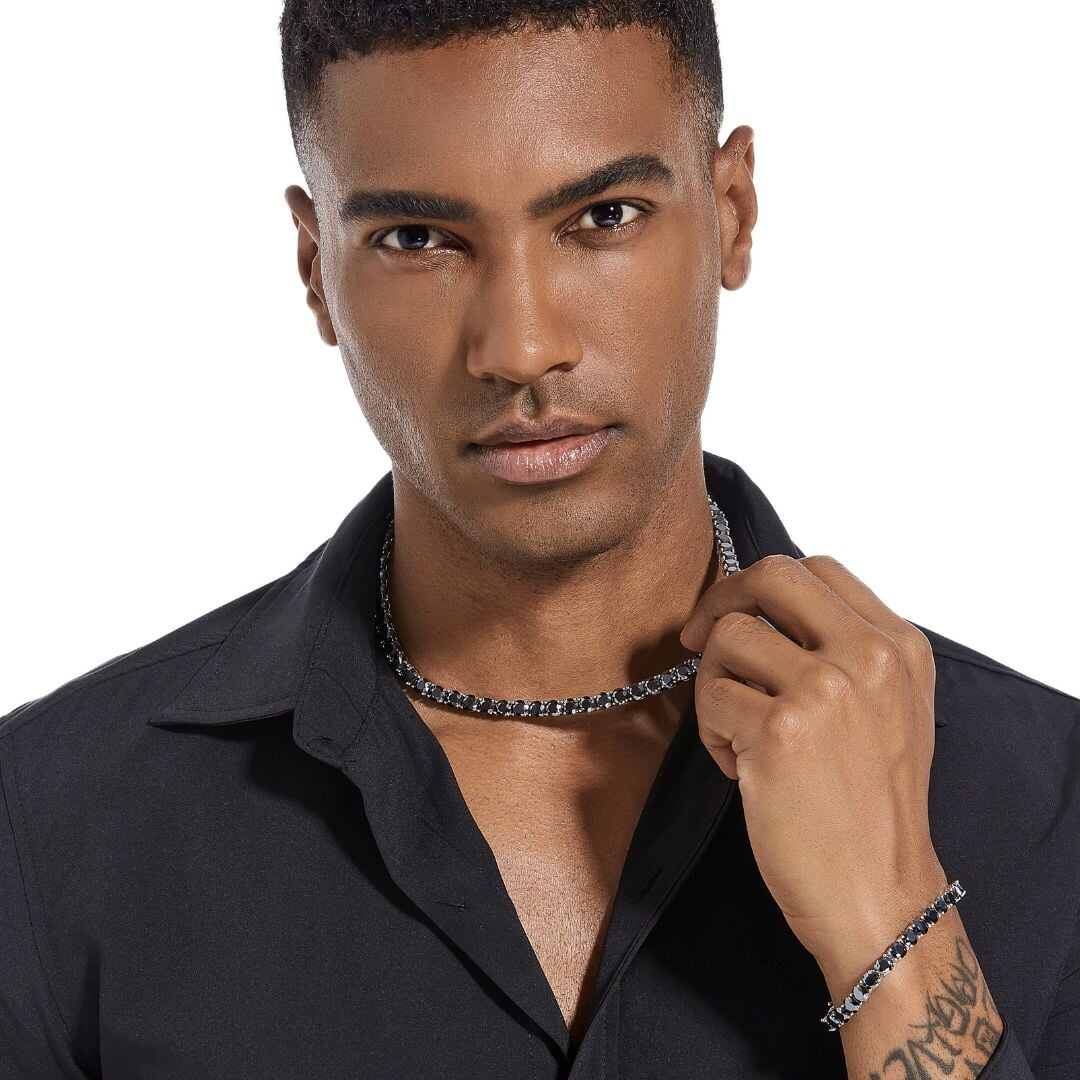 Black Moissanite Tennis Chain