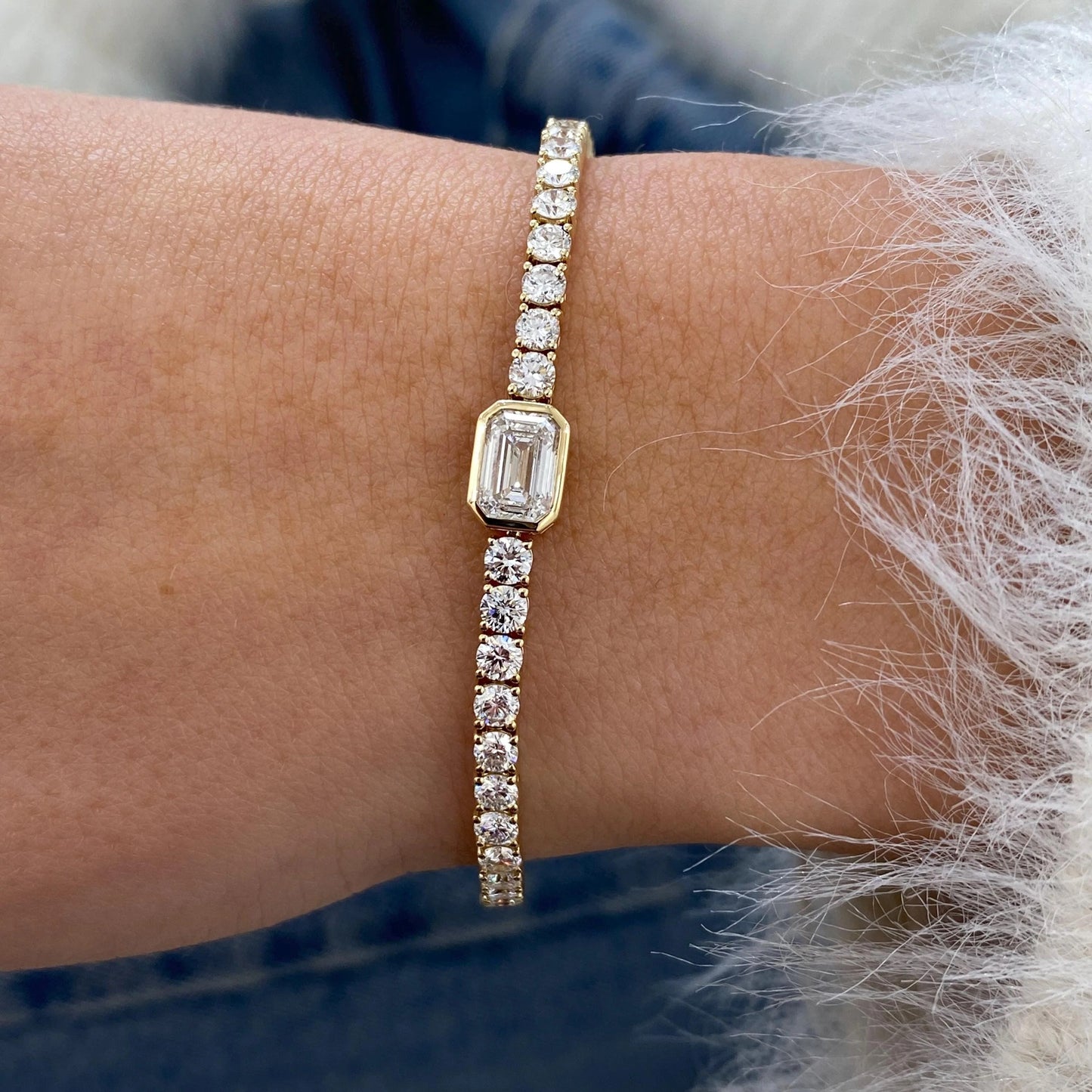 Emerald Cut Tennis Bracelet for Women