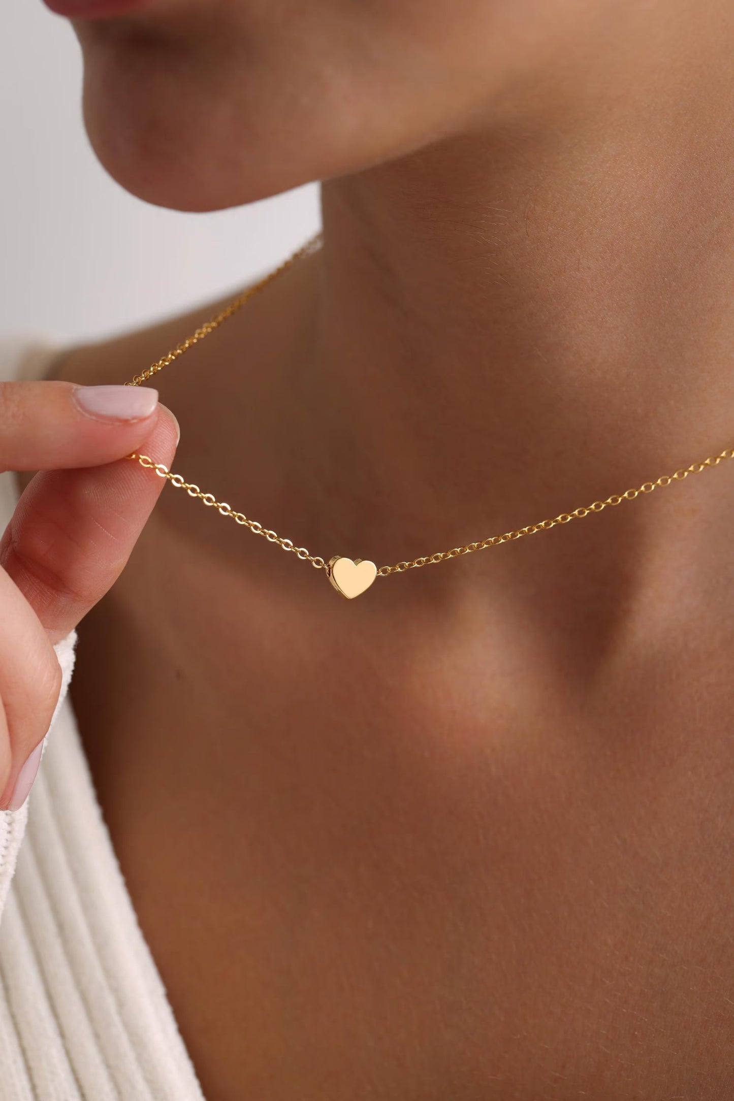 Tiny Minimalist Heart Necklace