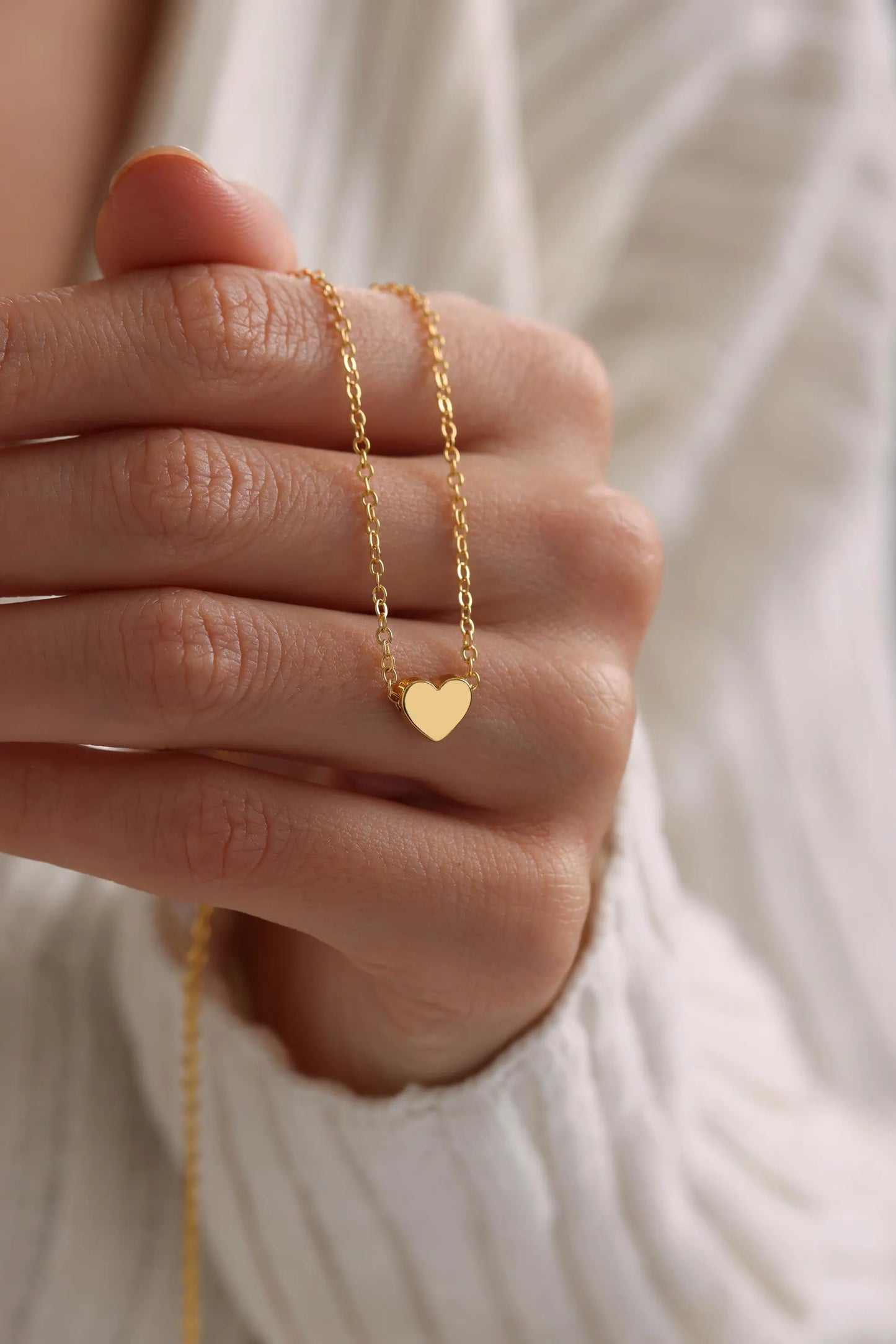 Tiny Minimalist Heart Necklace