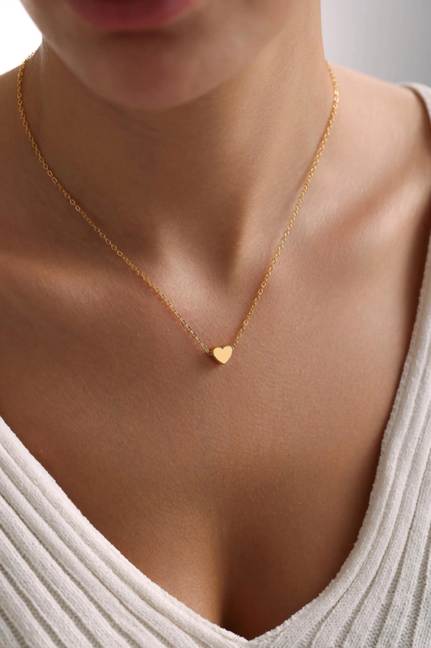 Tiny Minimalist Heart Necklace