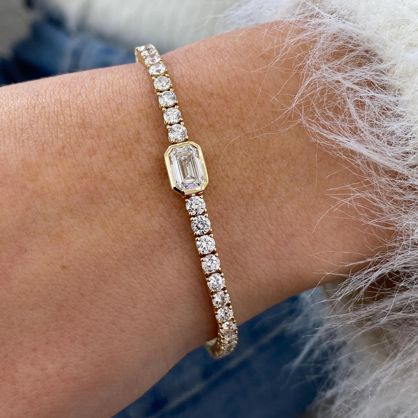 Emerald Cut Tennis Bracelet for Women