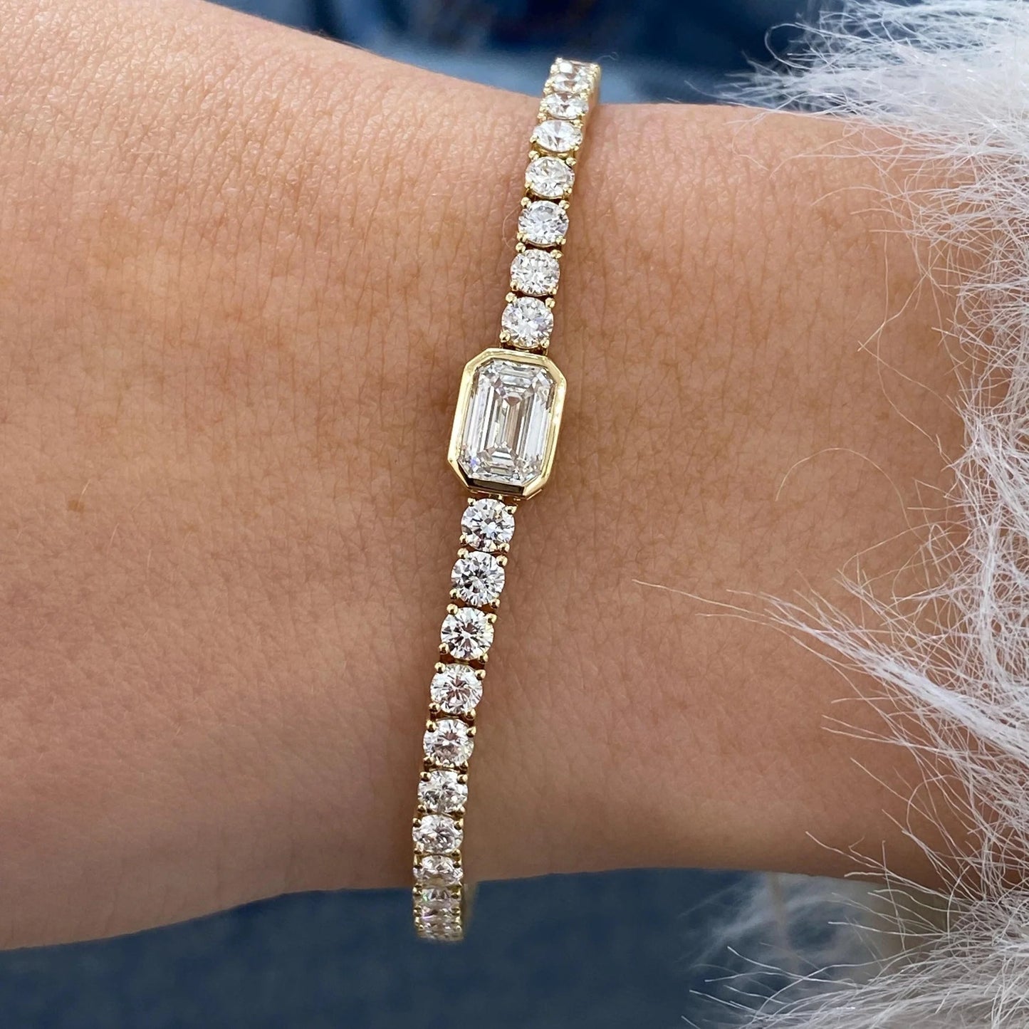 Emerald Cut Tennis Bracelet for Women