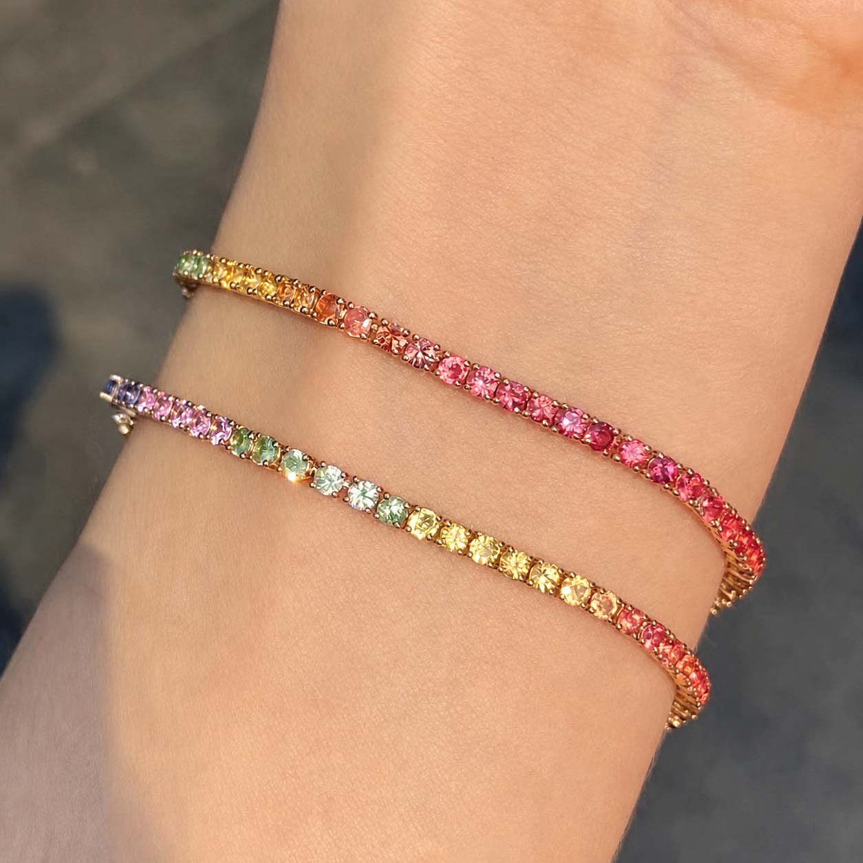 Rainbow Sapphire Tennis Bracelet