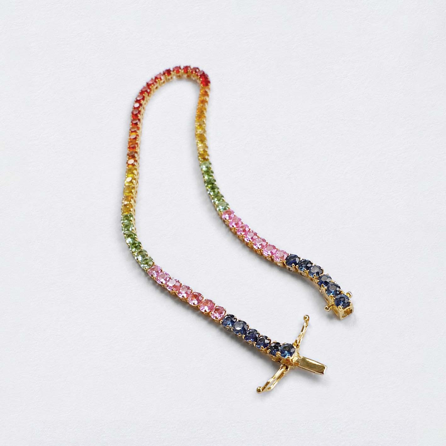 Rainbow Sapphire Tennis Bracelet